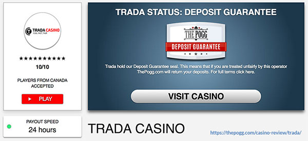 Trada Casino top rated