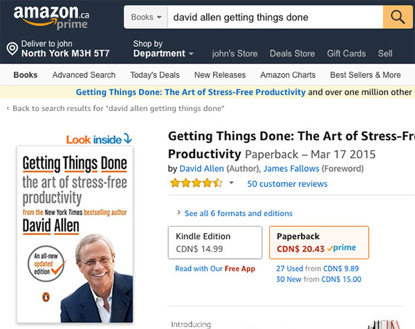 David Allen Getting Things Done book