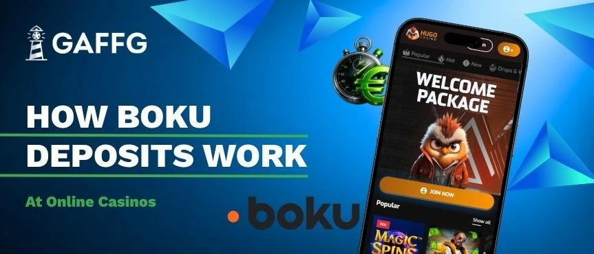 GAFFG banner with a label explaining how Boku deposits work at online casinos.