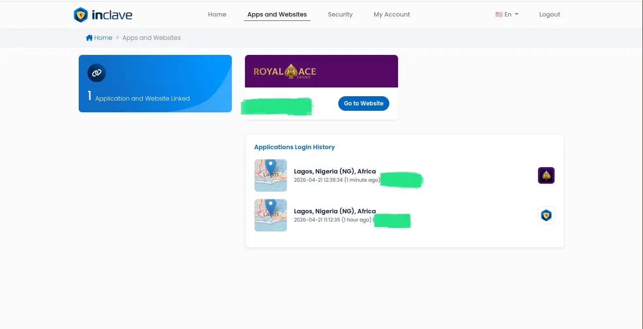 The Sign up with Inclave form with fields for name, email, password, and phone number.