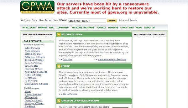 GPWA Forum Offline Due to Ransomeware Attack